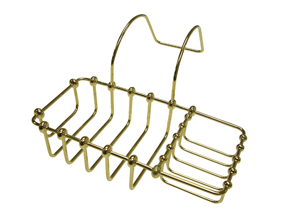 Kingston Brass CC2162 Vintage Clawfoot Tub Rim Soap and Sponge Holder, 9-1/4 inch Length, Polished Brass