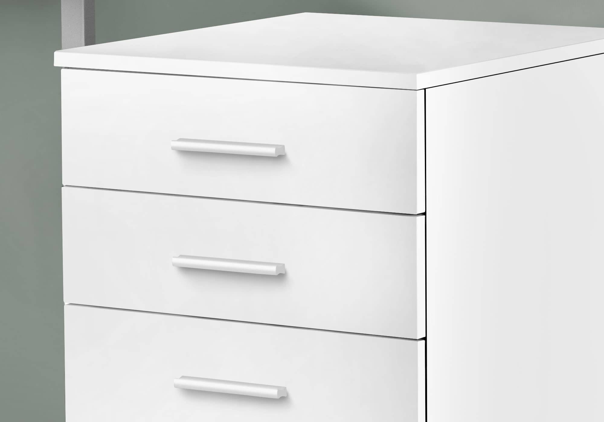 Monarch Specialties I 7780 File Cabinet, Rolling Mobile, Storage Drawers, Printer Stand, Office, Work, Laminate, White, Contemporary, Modern