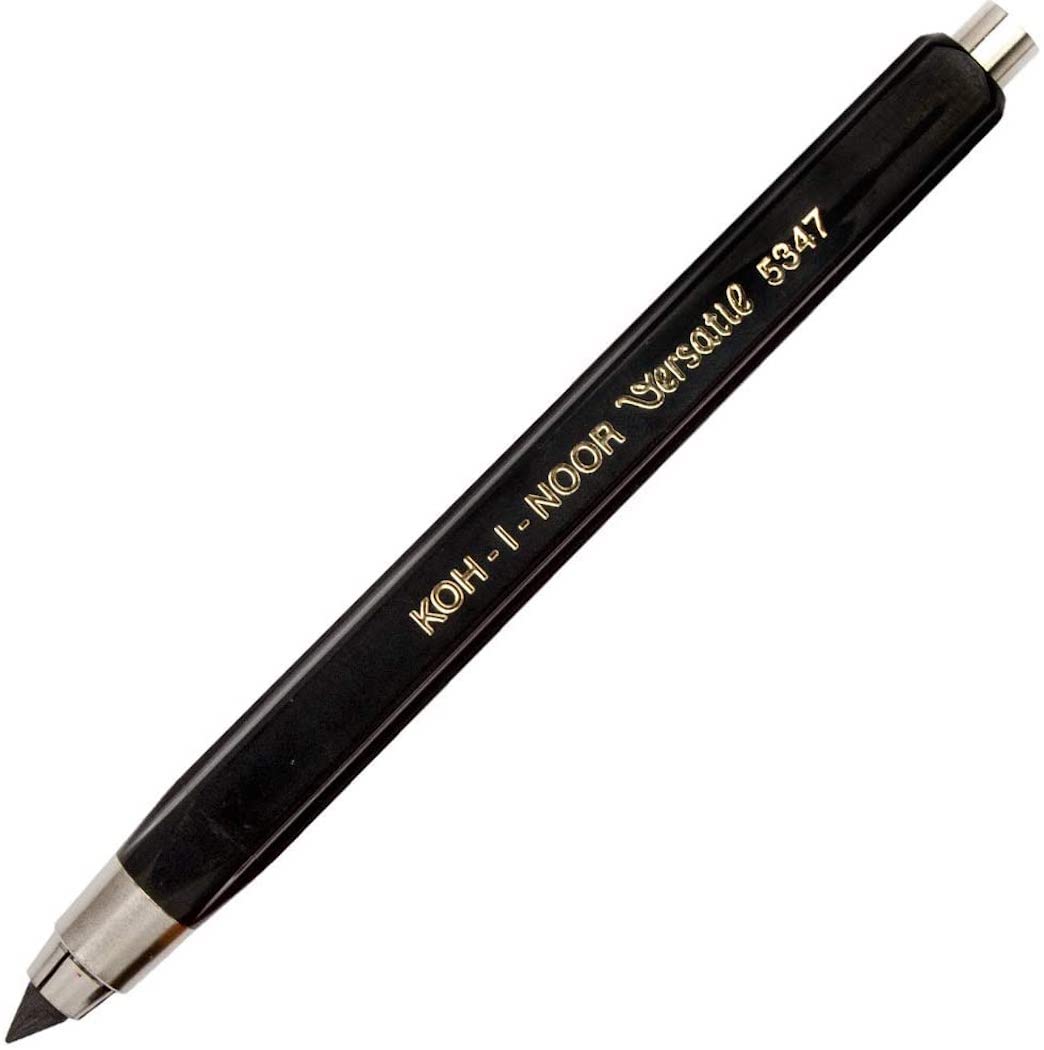 Koh-I-Noor Mechanical Hardtmuth Lead Holder With 5.6Mm X 120Mm Lead, Black With Clip, 1 Each (5347Pn1005Kk)