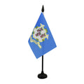Connecticut Table Flag 4' X 6' - Us State Of Connecticut Desk Flag 15 X 10 Cm - Black Plastic Stick And Base - Az Flag
