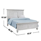 Coaster Franco Eastern King Bed 5-Piece Set, Distressed White