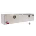 Buyers Products 1702840 White Steel Topsider Truck Box With T-Handle Latch, 16 x 13 x 72 Inch, Truck Tool Box For Storage And Or