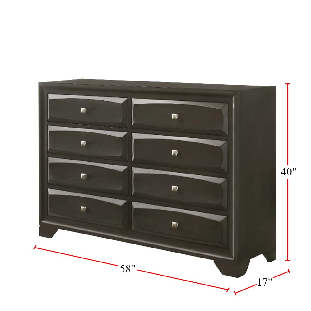 Acme Soteris 8 Drawer Dresser in Antique Gray