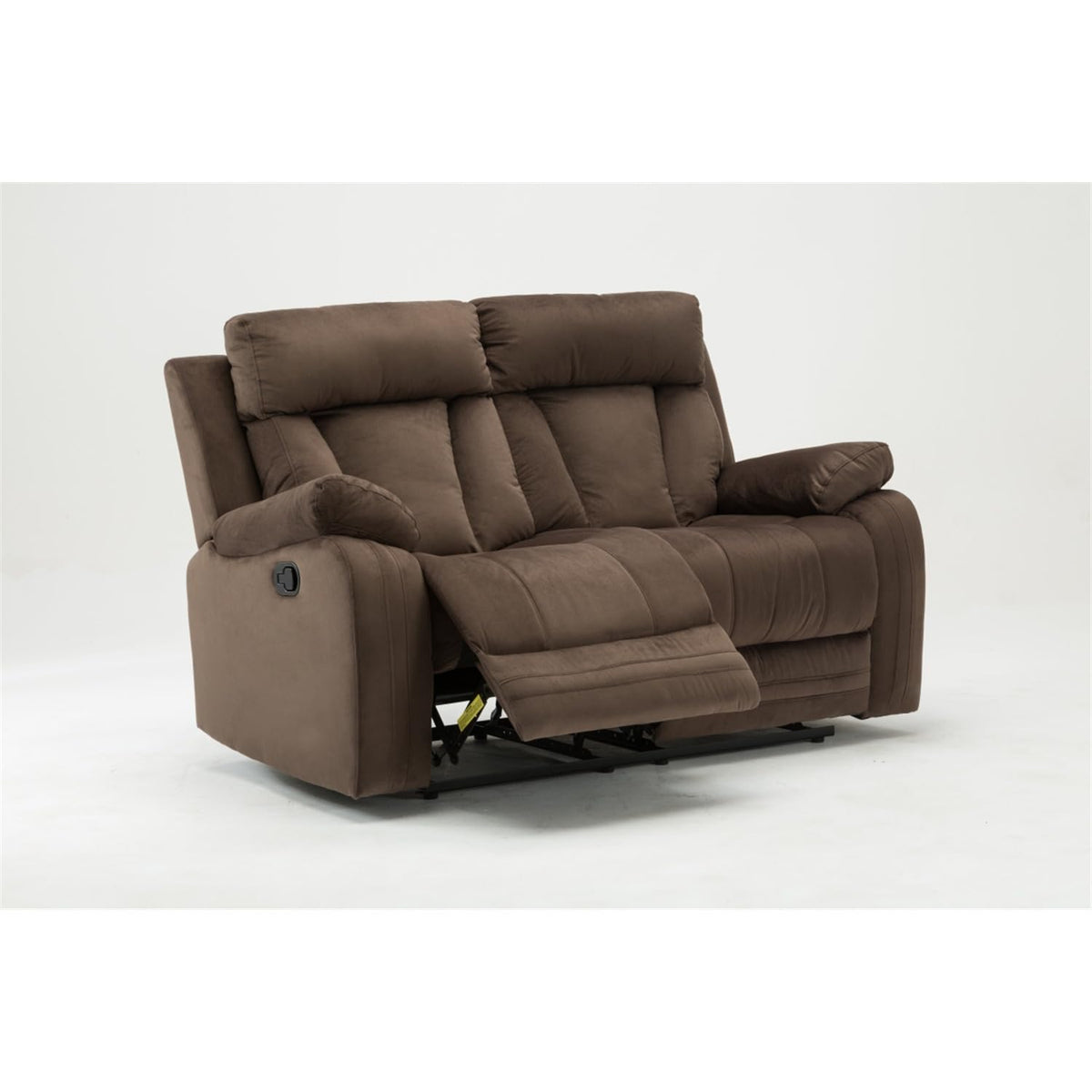 HomeRoots 40&quot; Modern Brown Fabric Loveseat