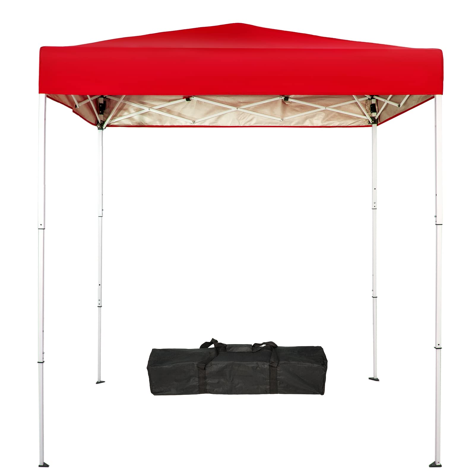 Sunnyglade 6X4 Ft Pop-Up Canopy Tent Outdoor Portable Instant Shelter Folding Canopy With Carry Bag Red