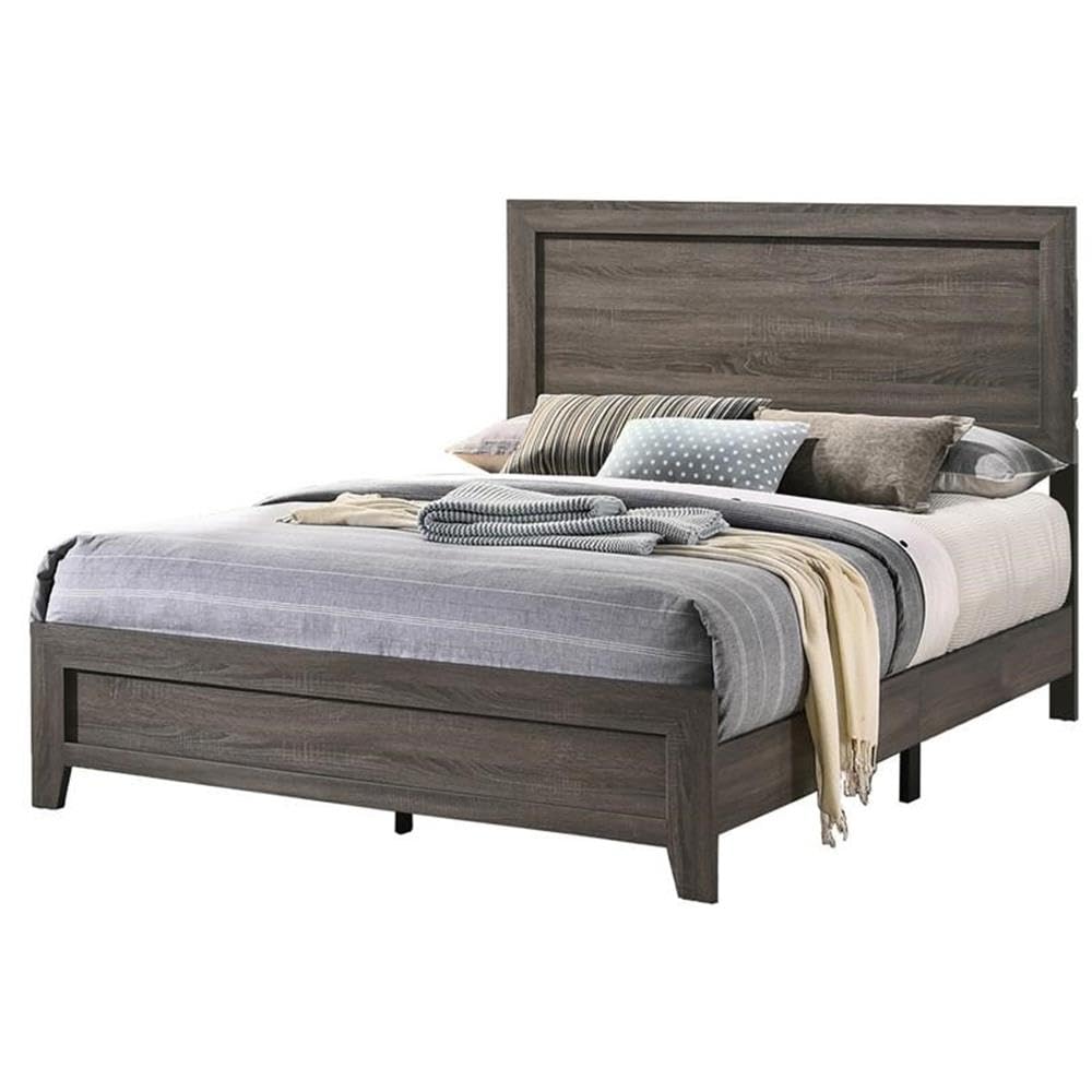 Furniture Rustic Eastern King (King) Bed In Gray Wood