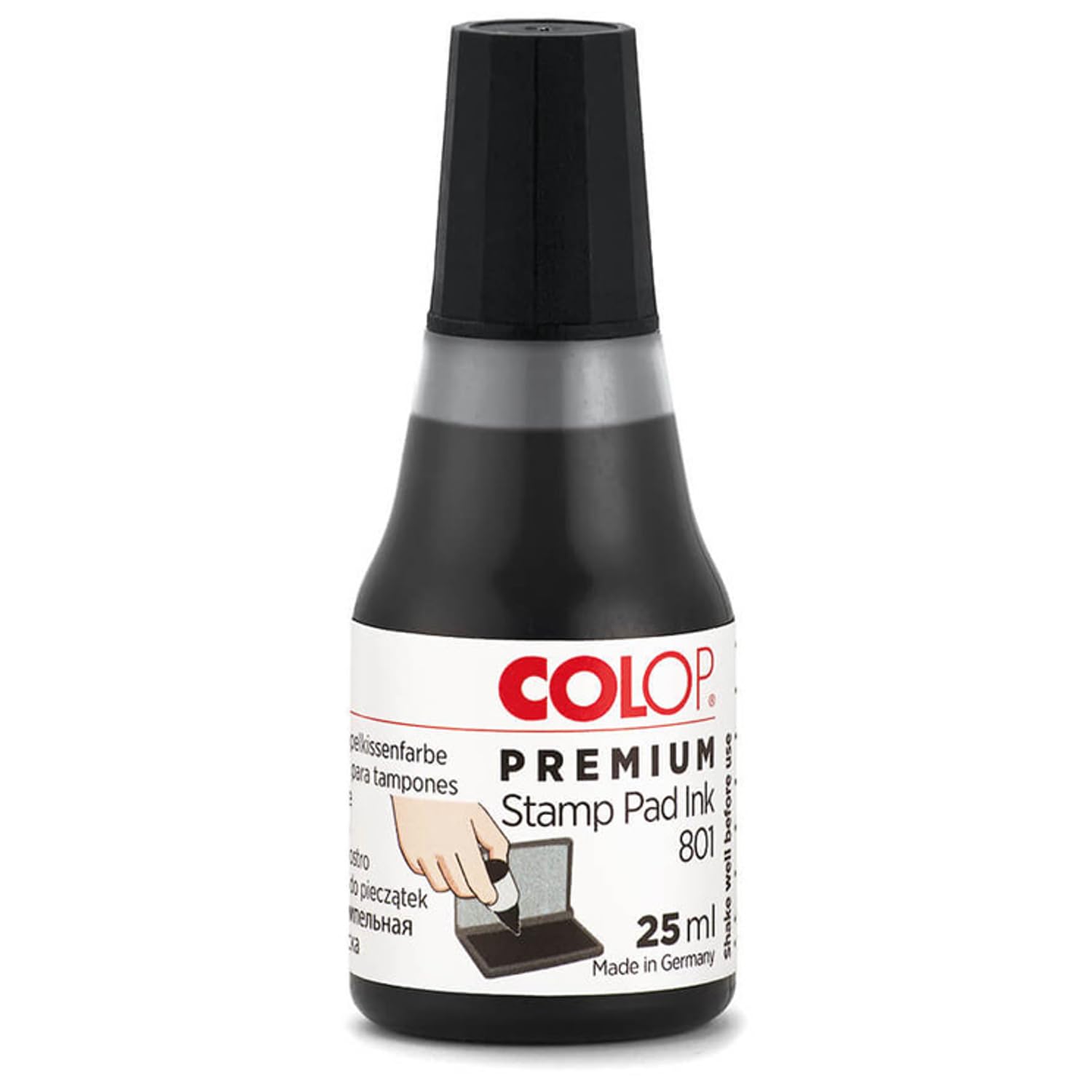 Colop Non-Toxic, Water Based 801 Premium Ink (Black, 25 Ml)
