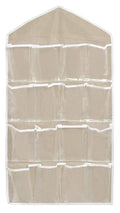 Home Store India Fabric Hanging Wardrobe Organizer With 16 Pokets, Organizes Socks, Undergarments, Belts, Ties, Scarfs/Grey