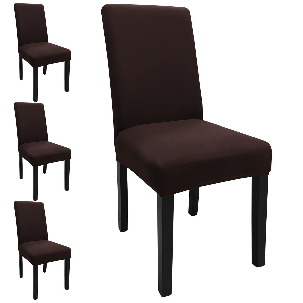 Keyroal Dining Room Chair Covers Set Of 4, Stretch Solid Color Parsons Chair Slipcovers Spandex Removable Washable Kitchen Chair