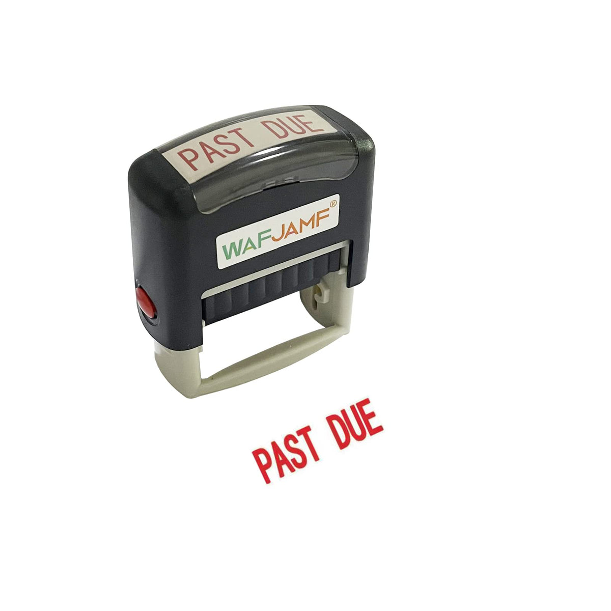 Wafjamf Past Due Self-Inking Rubber Stamp - Office Message Stamp, Red Ink-Medium