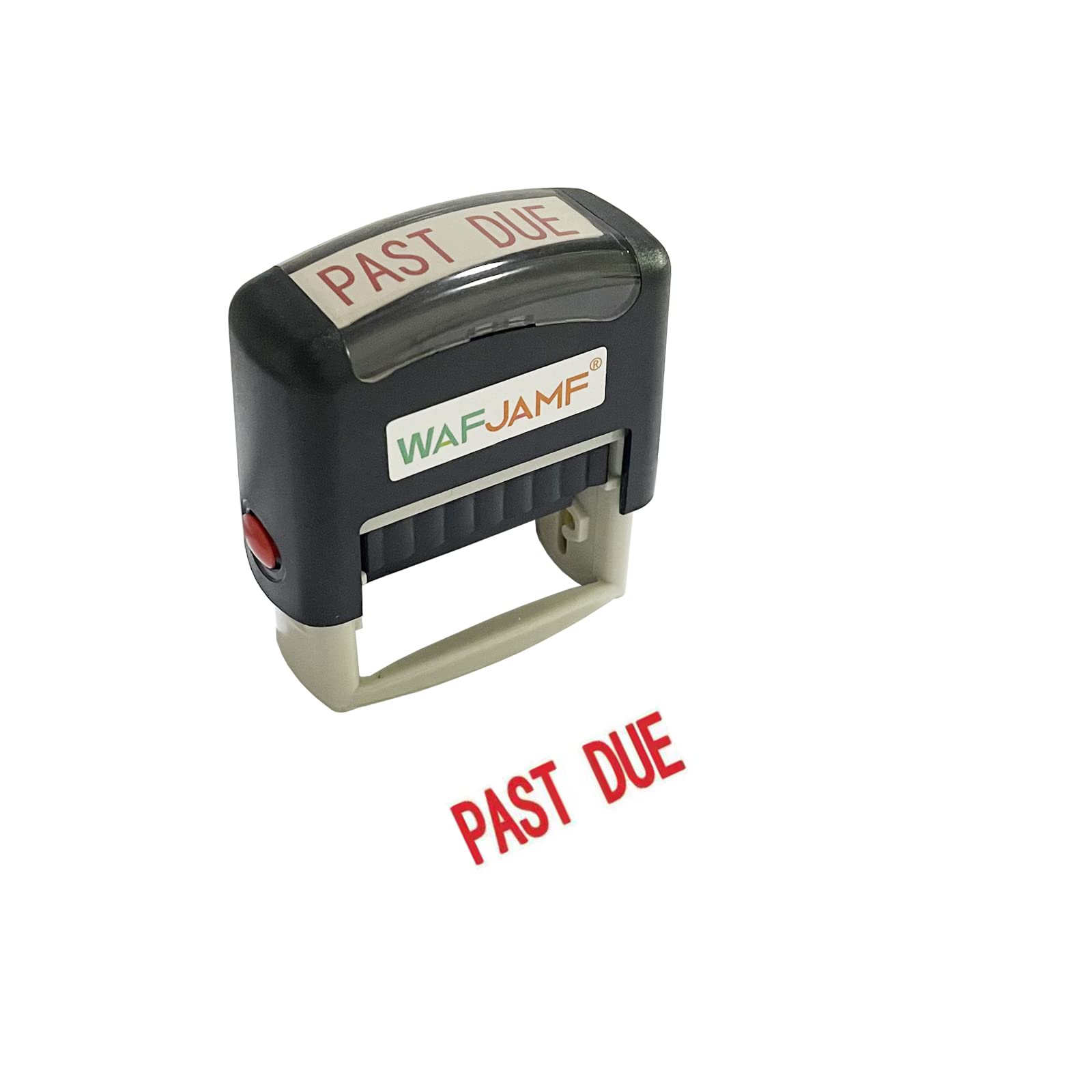 Wafjamf Past Due Self-Inking Rubber Stamp - Office Message Stamp, Red Ink-Medium