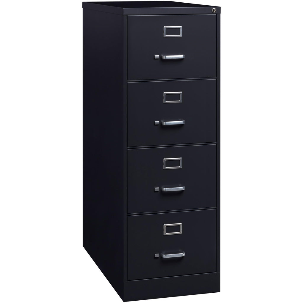 Lorell 4-Drawer Vertical File, 18 by 26-1/2 by 52-Inch, Black