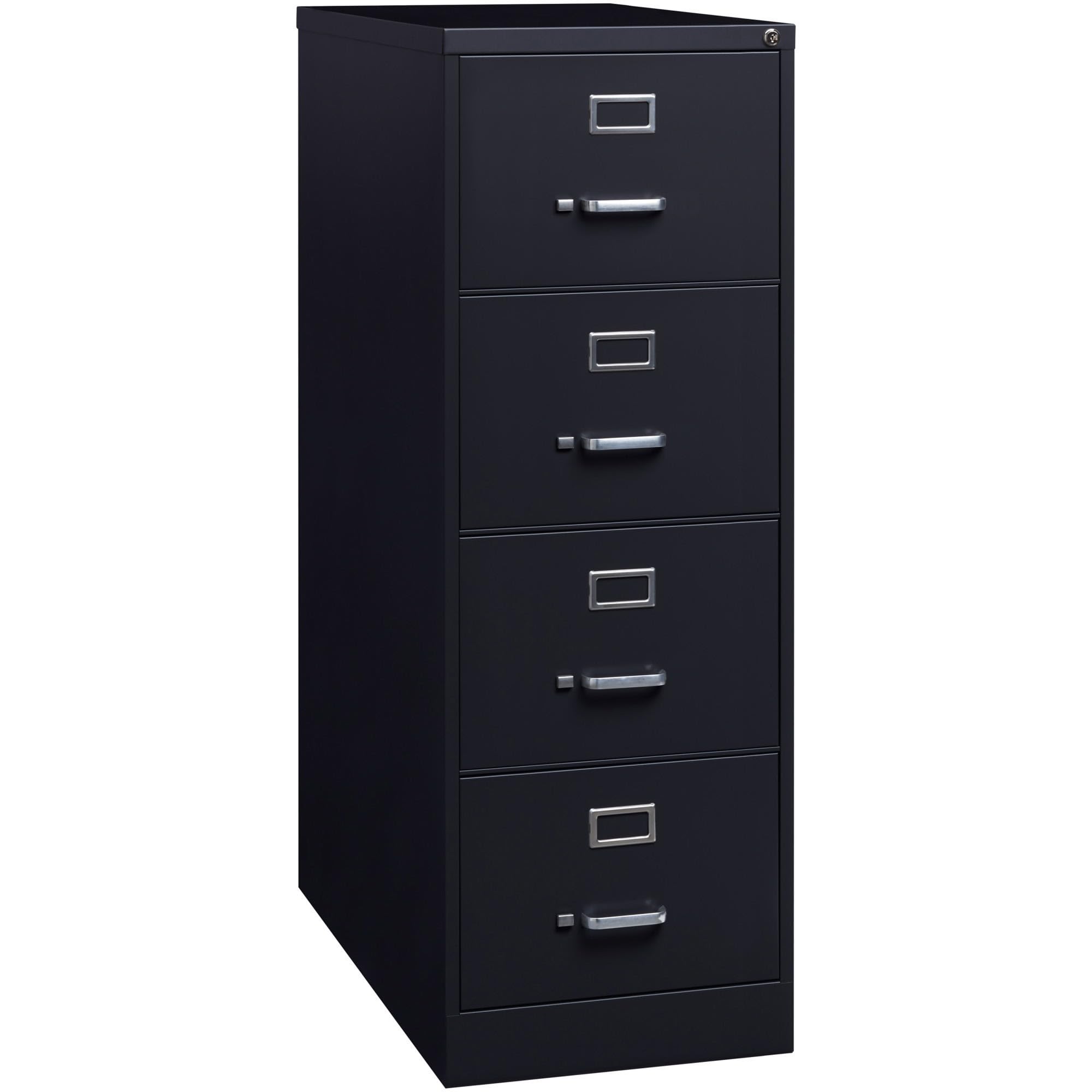 Lorell 4-Drawer Vertical File, 18 by 26-1/2 by 52-Inch, Black