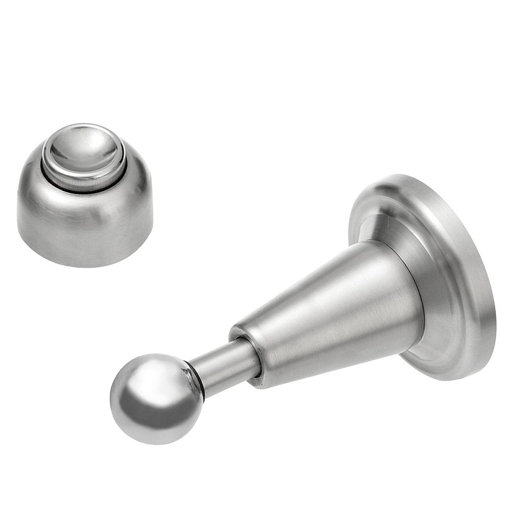 Lizavo Ds-002 Stainless Steel Soft-Catch Magnetic Door Stop In Brushed Satin Nickel, Wall Mount-2 Pack