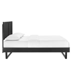 Modway Alana Wood Full Platform Bed In Black With Angular Frame, Double