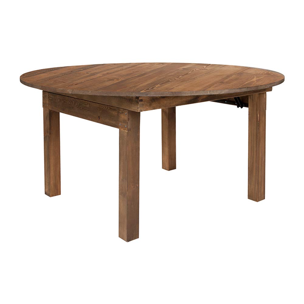 Flash Furniture HERCULES Series Round Dining Table | Farm Inspired, Rustic & Antique Pine Dining Room Table