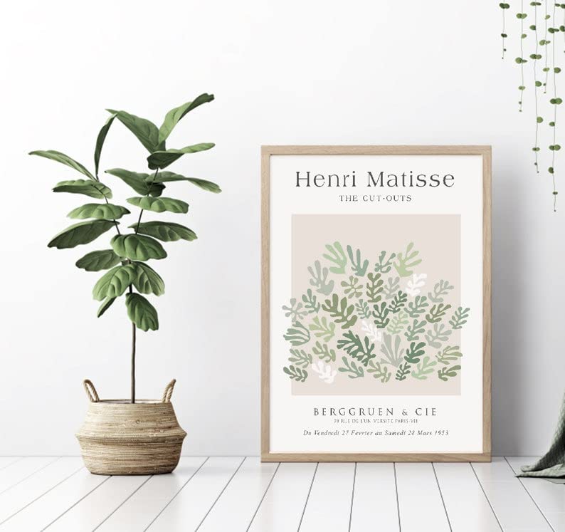 Hesendot Unframed Sage Matisse Wall Art Set Of 3,Abstract Matisse Wall Decor,Quality Canvas Prints For 12X16In,Art Posters Decor