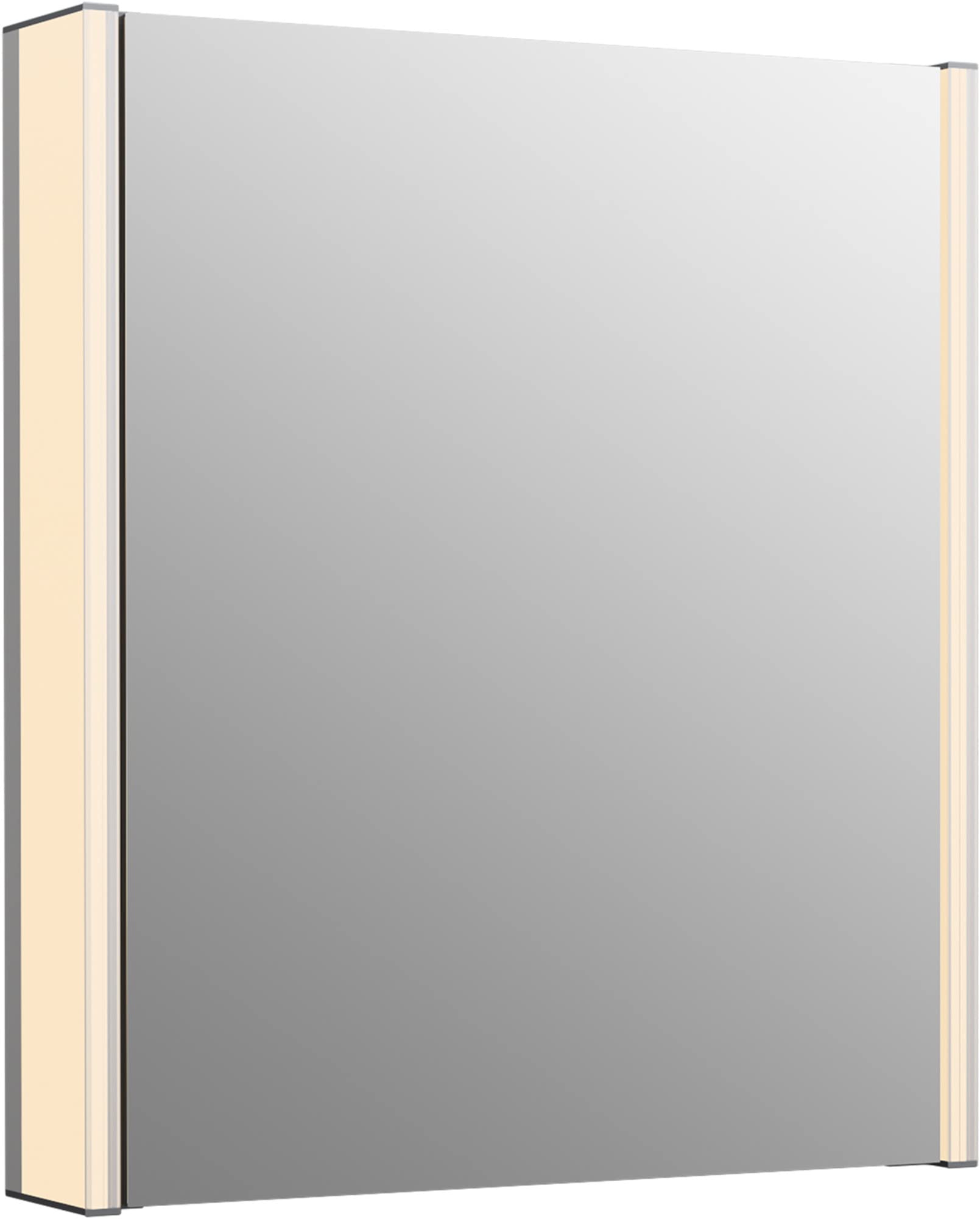 Kohler K-81145-SLE-DA1 Maxstow Medicine Cabinet with LED Light, Mirror Door & Staggered Shelves, Rectangular Frame, 22 x 24