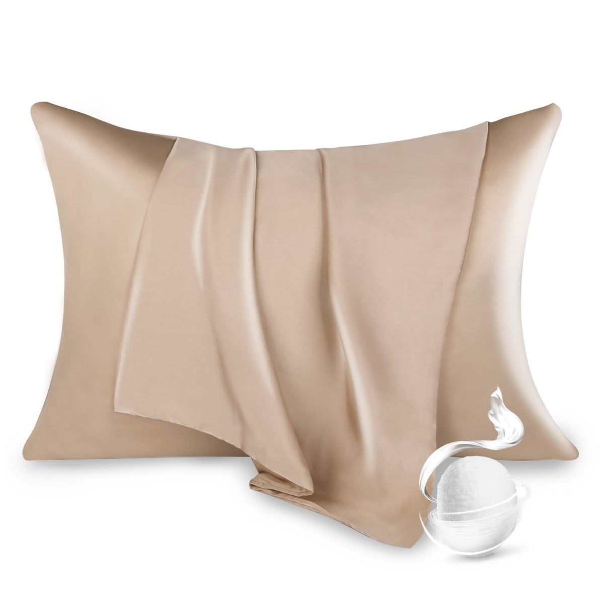 100% Pure Mulberry Silk Pillowcase For Hair And Skin,Standard Size 20   *26    Cooling Silk Pillow Case By Zipper Closure, Smoot