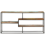 vidaXL Handcrafted Sideboard Cabinet, Industrial Style, Made from Solid Reclaimed Wood Featuring Unique Color and Grain Variation, 59.1"x11.8"x29.5"