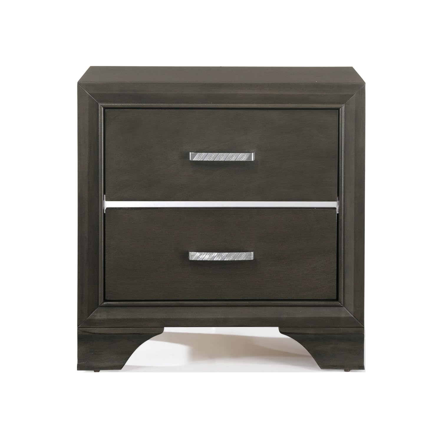 Acme Carine 2 Drawer Nightstand in Gray