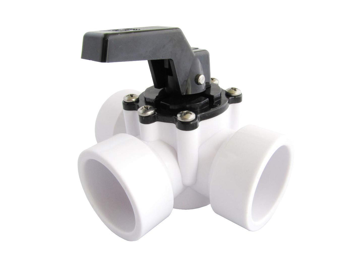Fibropool Swimming Pool Diverter Valve - 1 1/2 Inch - 3 Way - Replacement Slip Valve For Pools And Spas