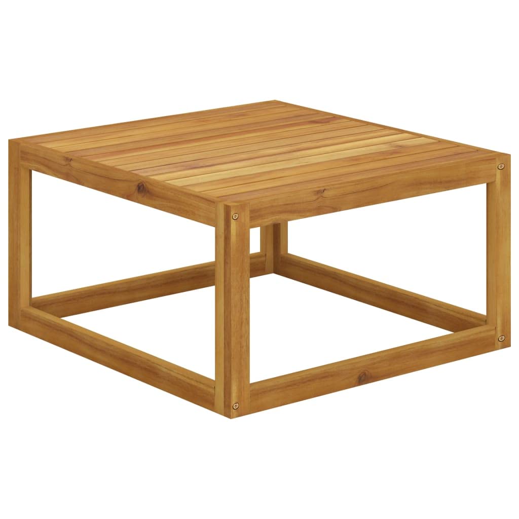 Vidaxl Solid Acacia Wood Coffee Table - Square Outdoor Patio Garden Deck Table With Oil Finish, 26.7&quot;X26.7&quot;X11.4&quot;