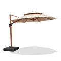 PURPLE LEAF 10ft Patio Umbrella Outdoor Round Umbrella Large Cantilever Umbrella Windproof Offset Umbrella Heavy Duty Sun Umbrel