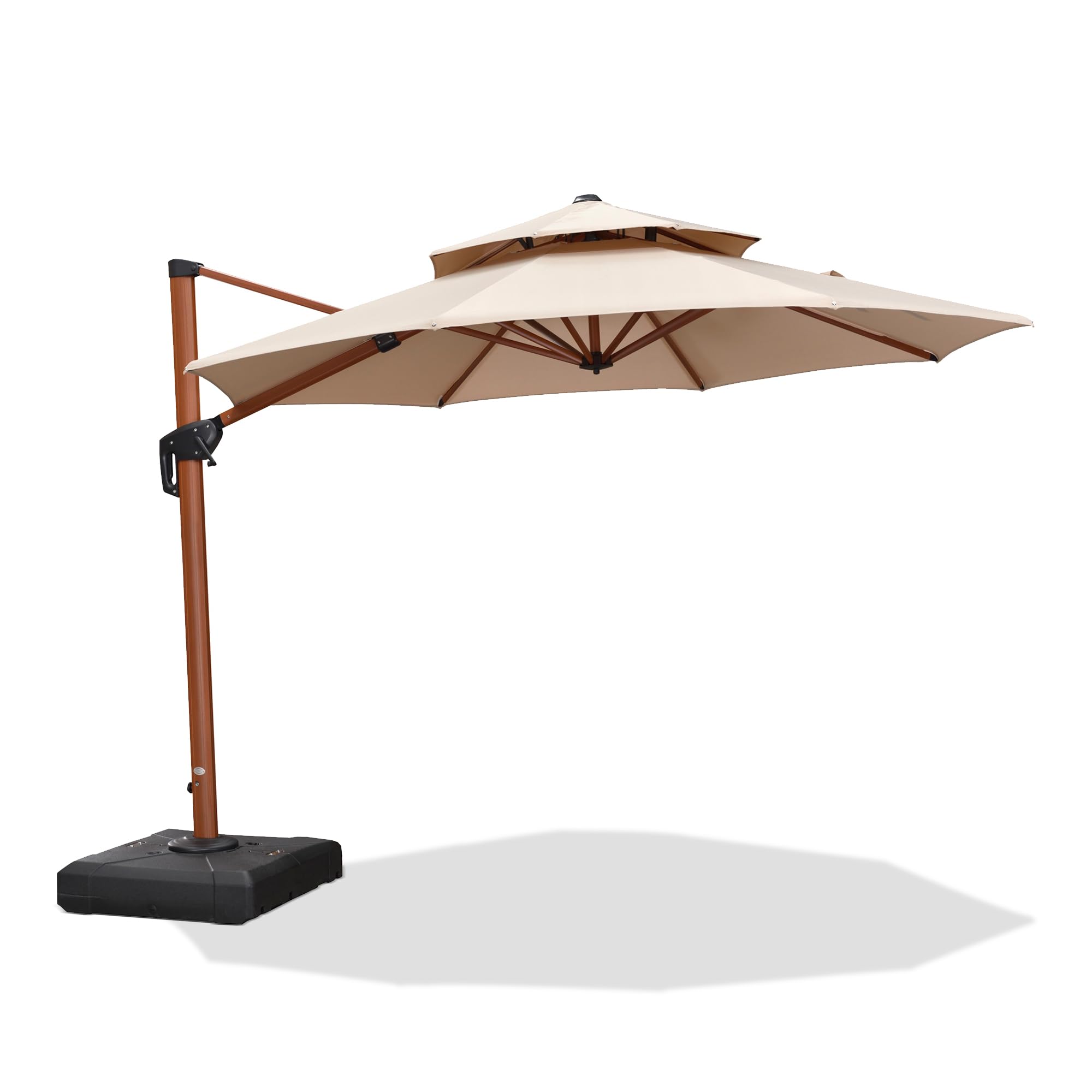 PURPLE LEAF 10ft Patio Umbrella Outdoor Round Umbrella Large Cantilever Umbrella Windproof Offset Umbrella Heavy Duty Sun Umbrel
