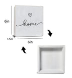 Teouios Home Sweet Home Sign, White Wood Box Plaque, Wooden Decorative Boxes For Home Decor Bedroom Shelf Desk Decor Family Sign