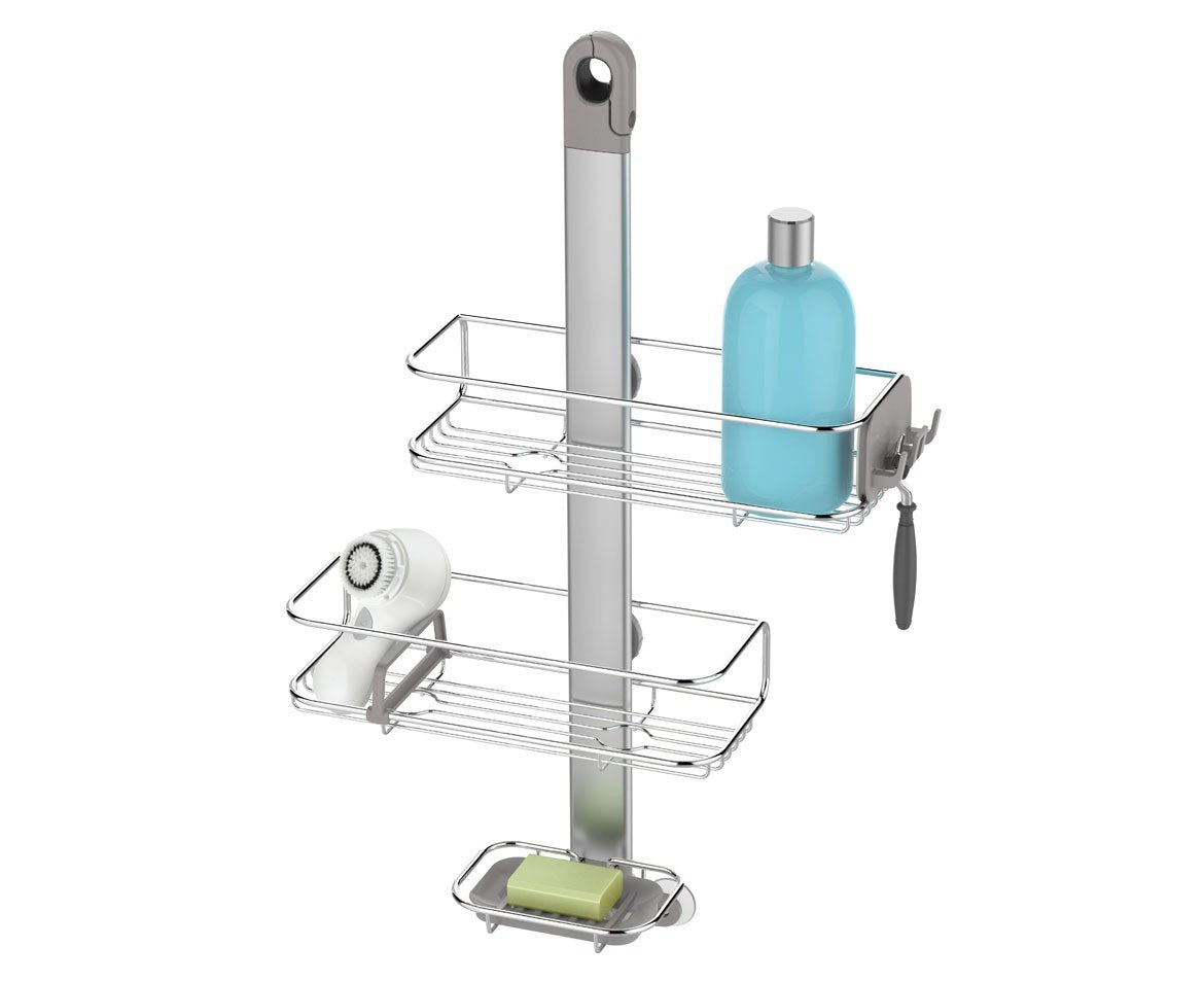 simplehuman Adjustable Shower Caddy, Stainless Steel and Anodized Aluminum