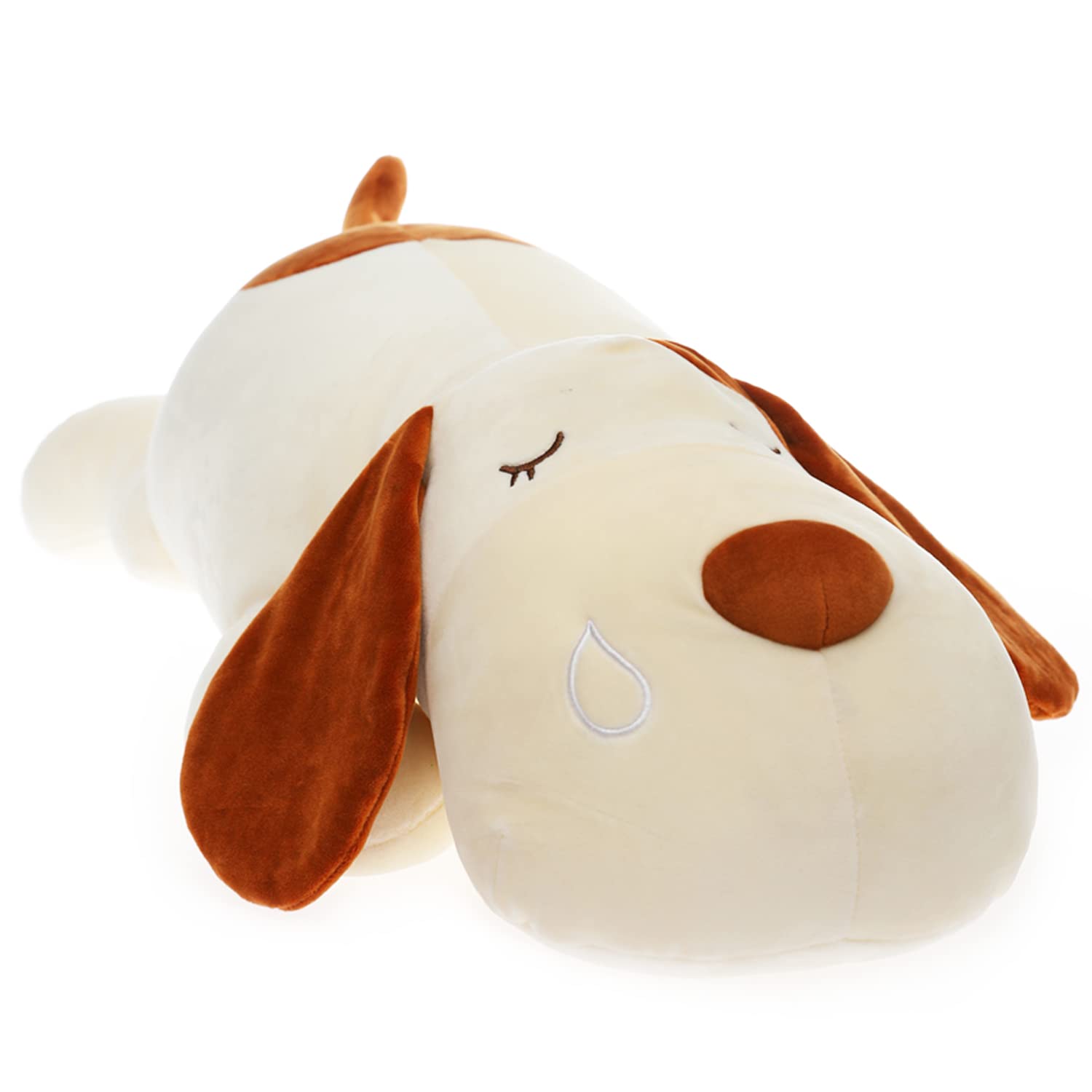 Erdao Dog Plush Pillow, Soft Dog Stuffed Animals Toy Dog Plushie Body Pillow Gifts For Kids Girls Boys (Brown, 21.6 Inch)