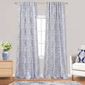 102 Inch Long 2 Panels Curtain Sets For Living Room,Boho Pattern 50% Blackout Black Out Darkening Light Filtering Back Tab Patterned Print Bedroom Curtains With Desigh,102 In Length,Navy Blue