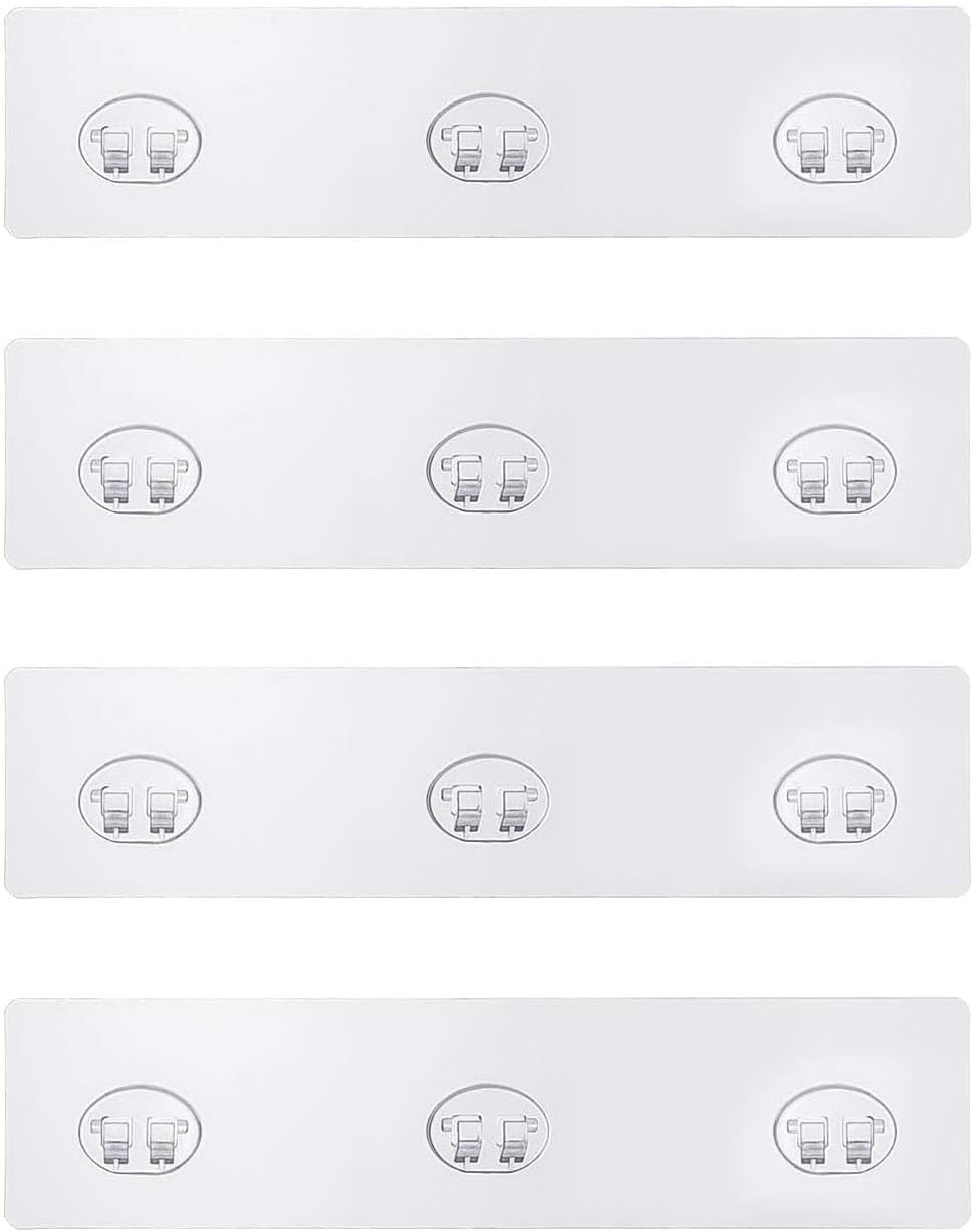 Mivvosakuki 4pcs Shower Caddy Adhesive Replacement,Shower Shelves Adhesive Strip Pad Shower Organizer Sticker Replacement Bathro