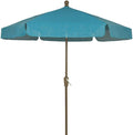 Fiberbuilt 7.5' Hex Garden Patio Umbrella 6 Rib Push Up Champagne Bronze with Pacific Blue Vinyl Coated Weave Canopy