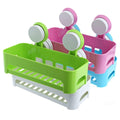 AR Mall Bathroom Plastic Wall Mounted Suction Cup Storage Rack for Shower Soap Towel Organizer Kitchen Sponge Brush Sink Drain H