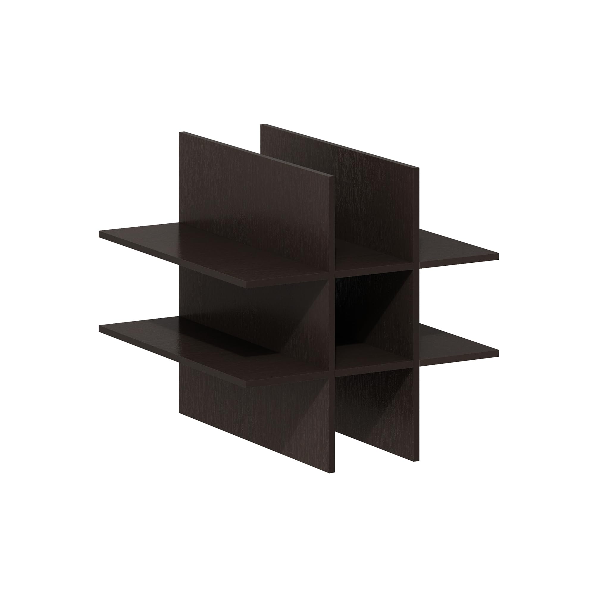 Furinno Cubicle 9-Compartment Bottle Storage Cube Organizer Insert, Dark Oak