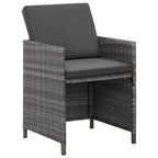 vidaXL Patio Dining Set 5 Piece with Cushions Garden Outdoor Terrace Balcony Dinner Table and Chair Seat Seating Furniture Poly Rattan Gray