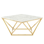 Modway Eei-4207-Gld-Whi Vertex Gold Metal Stainless Steel Coffee Table, Gold White