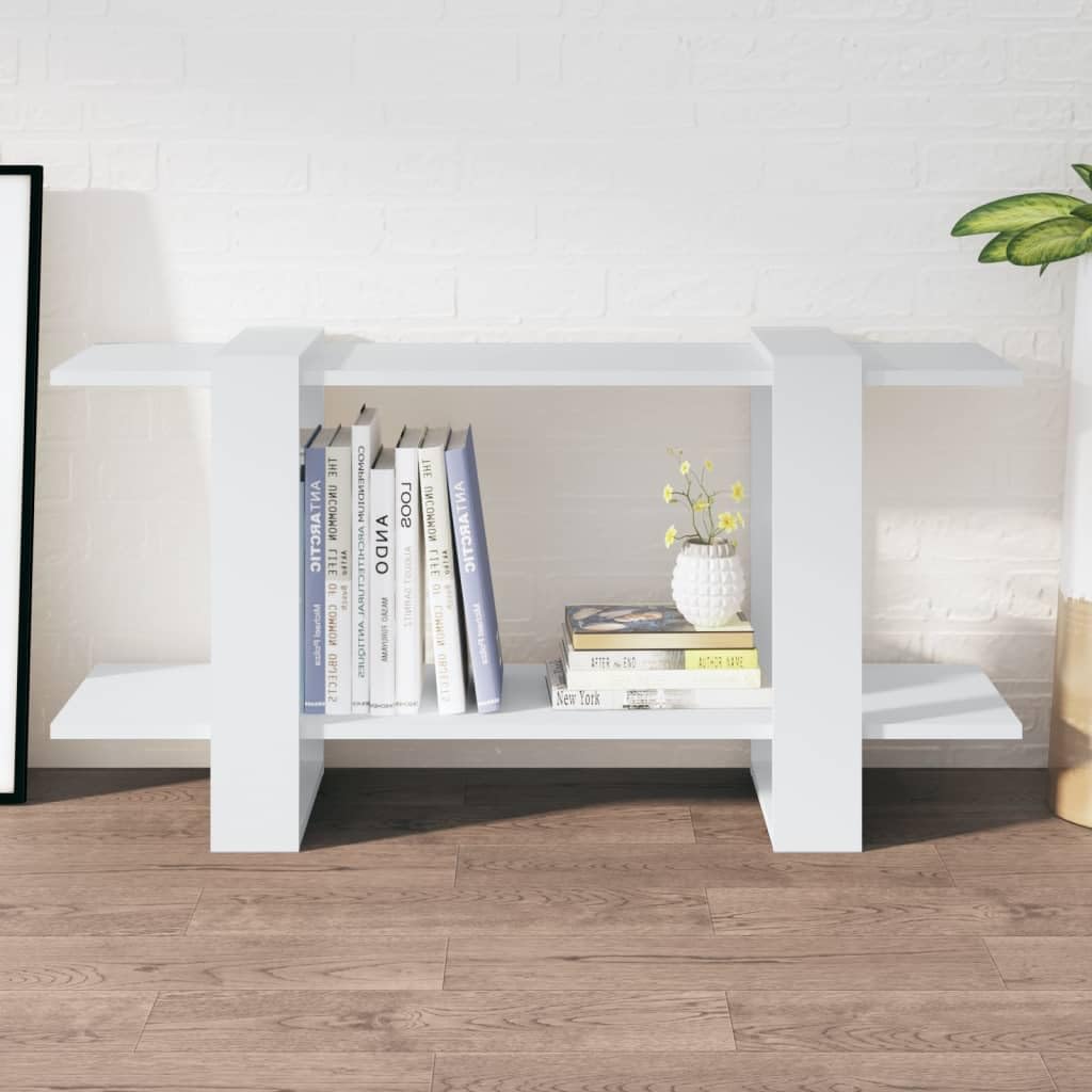 vidaXL Book Cabinet White 39.4&quot;x11.8&quot;x20.1&quot; Engineered Wood