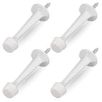 Homotek 4 Pack Heavy Duty Solid Rigid Door Stop With Soft Rubber Tip, Zinc Die Cast Door Stopper Protect Wall & Door, White