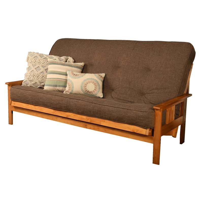 Kodiak Furniture Monterey Queen-Size Butternut Wood Futon-Linen Cocoa Mattress