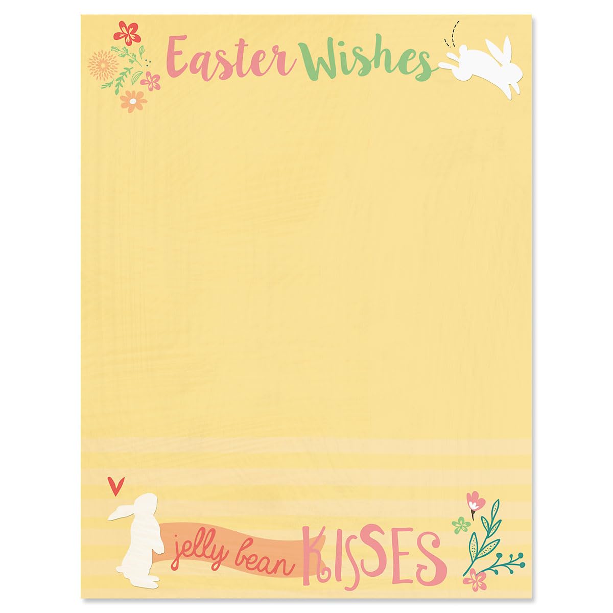 Current Jelly Bean Kisses Easter Letter Paper-Decorative Spring Stationery Sheets With Bunny Border,Printable Holiday, Wedding &