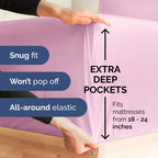 Extra Deep Pocket Twin Sheets - 3 Piece Breathable & Cooling Bed Sheets - Hotel Luxury Bed Sheet Set - Soft, Wrinkle Free & Comfy - Easily Fits Extra Deep Mattresses - Deep Pocket Light Pink Sheets