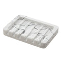 INIUNIK Self Draining Soap Dish, Marble Look Soap Dishes for Bar Soap, Shower Soap Holder Sponge Holder Soap Tray Soap Savers fo