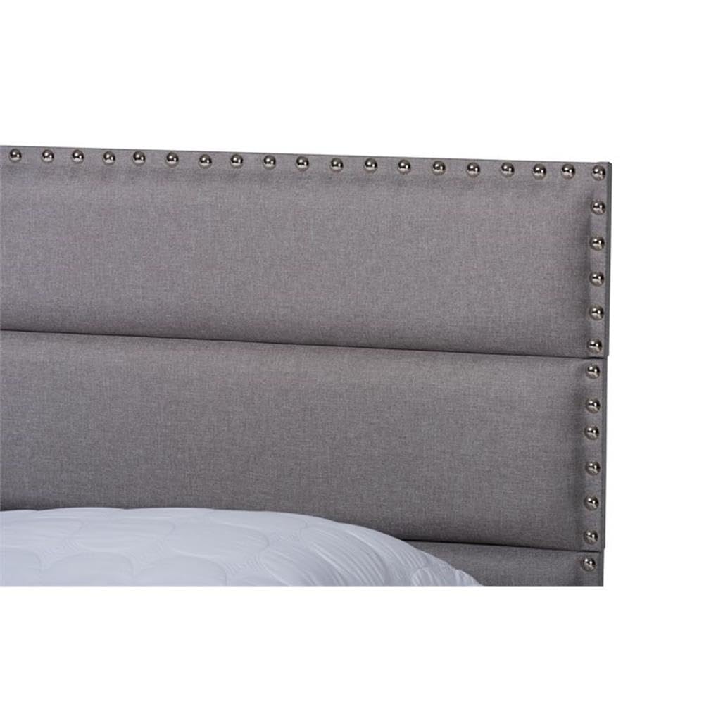 Baxton Studio Ansa Modern and Contemporary Grey Fabric Upholstered Queen Size Bed