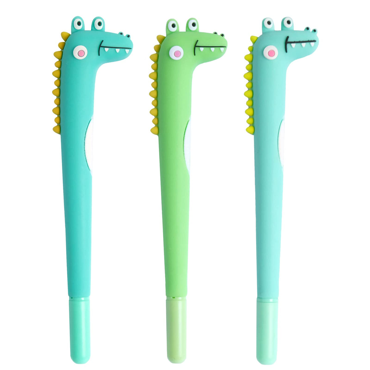 Cooapen Cute Animal Dinosaur Pens Soft Grip Black Ink Gel Pens Kawaii Writing Pens For School Office Supplies (Black Ink Dinosau