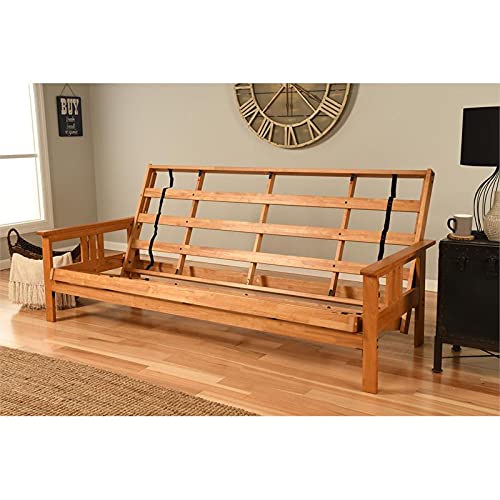 Kodiak Furniture Monterey Queen-Size Butternut Wood Futon-Linen Cocoa Mattress