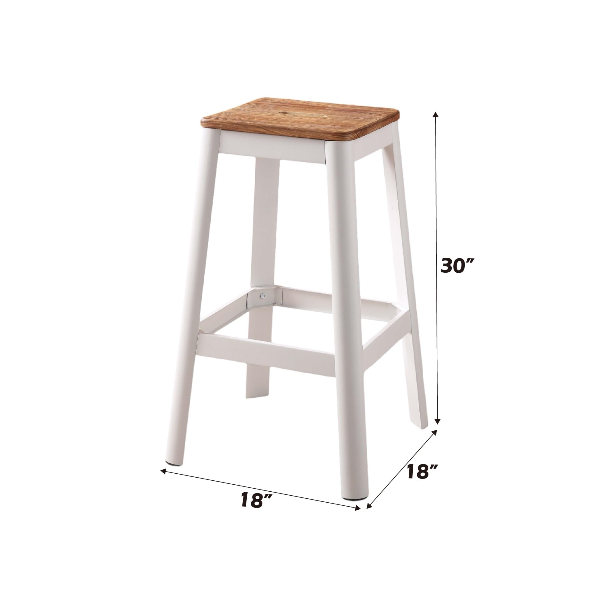 Acme Jacotte Bar Stool in Natural and White