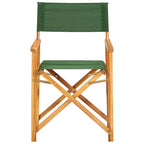 vidaXL Solid Acacia Wood Director's Chairs in Green - Set of 2 - Foldable and Portable - High Seating Comfort - for Campsite, Beach, Sports Pitch